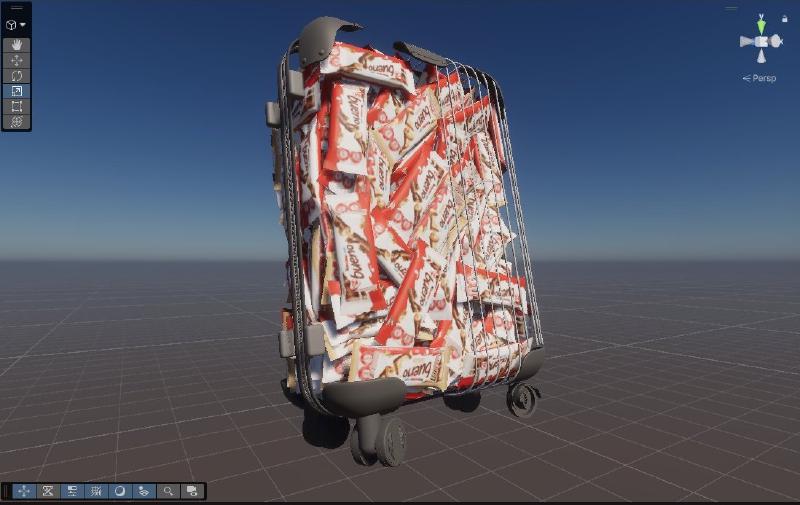 Unity scene showing a single merged mesh for all bars
