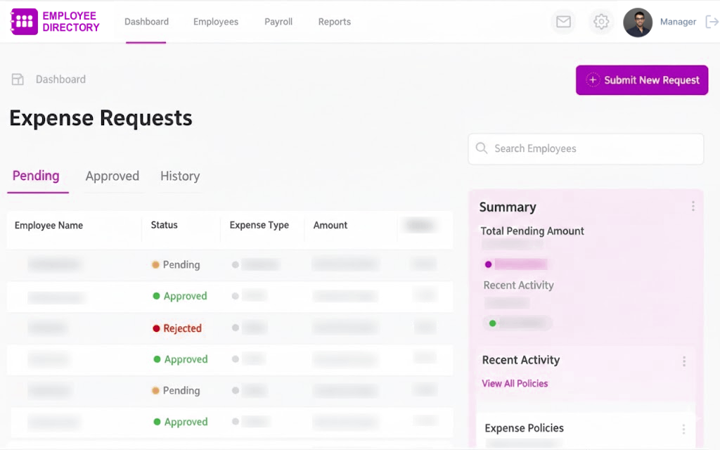 Authenticated internal Expenses management sytem accessible from a compromised corporate browser session.